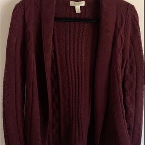 Dressbarn Women's Deep Burgundy Grannycore Comfy Cardigan Size‎ Medium